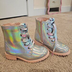 Pink and Silver Girl Boots